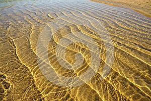 Ripple patterns on sand