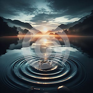 Ripple Rings Concentric circles on the surface of ca