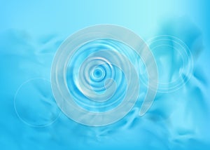 Ripple, splash water waves surface from drop isolated on transparent background. White sound impact effect top view