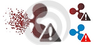 Dissolved Pixel Halftone Ripple Warning Icon