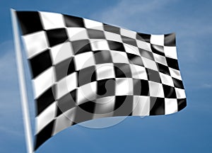 Rippled black and white chequered flag