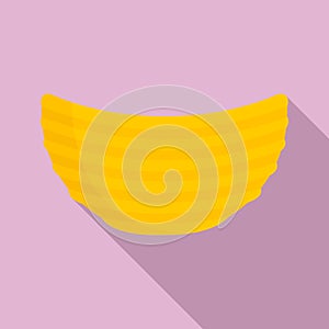 Rippled cheese chips icon, flat style