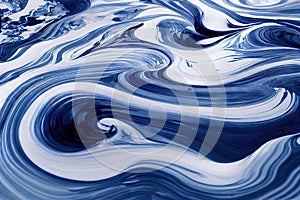 Rippled curvy cyan fond abstract background. Volute splashing dynamic fluid gentle azure color wave with cosmetics cream