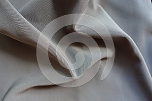 Rippled dark grey viscose, cotton and polyester fabric