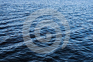 Rippled deep blue water