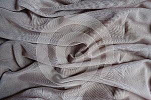 Rippled dull dusky pink polyester mesh fabric