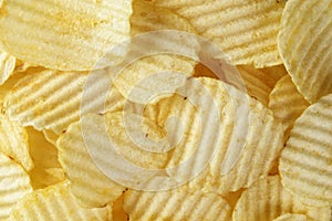 Rippled organic potato chips with salt