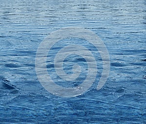 Rippled pattern of clean blue water background