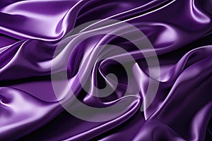 Rippled purple satin fabric