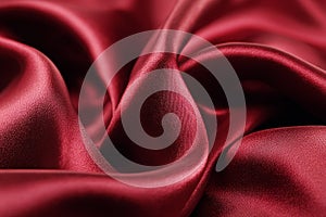 Rippled red silk background