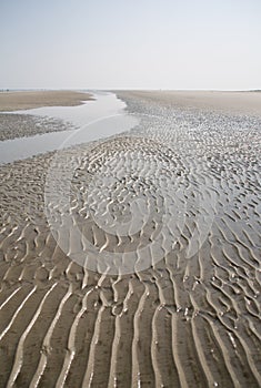 Rippled sand at the beach