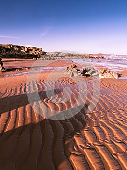 Rippled sand beach