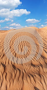 Rippled sand in desert.