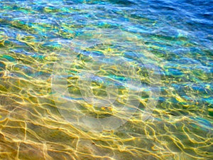 Rippled Sea Water With Sandy Bottom