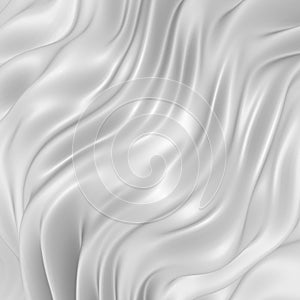 Rippled silk fabric cloth white background
