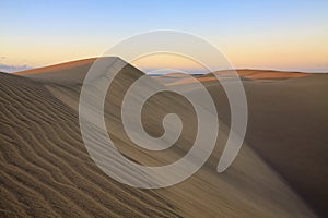 Rippled and smooth sand of dunes of Maspalomas