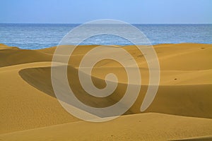 Rippled and smooth sand of dunes of Maspalomas