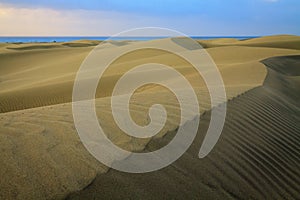 Rippled and smooth sand of dunes of Maspalomas