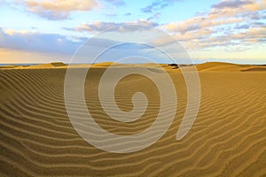 Rippled and smooth sand of dunes of Maspalomas