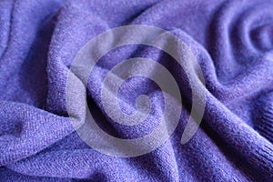 Rippled violet thin simple woolen jersey fabric