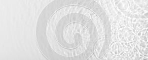 Rippled water with circles on white background, top view. Banner design