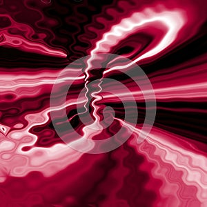 rippled and wavy distortion of torus shaped design red and pink