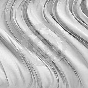 Rippled white silk fabric cloth waves abstract elegance background