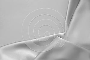 Rippled white silk fabric satin cloth waves background