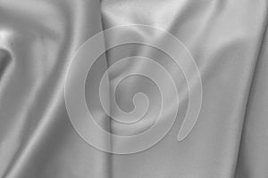 Rippled white silk fabric satin cloth waves background