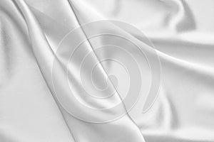 Rippled white silk fabric satin cloth waves background