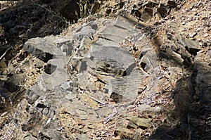 Ripples in ancient stone, Brachina Gorge, SA, Australia
