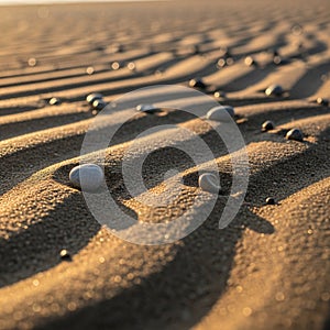 Ripples in fine sand create a