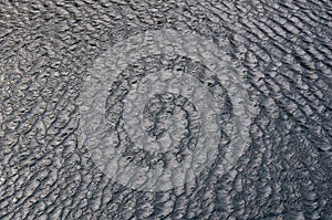 Ripples on the sea caused by strong gust of wind