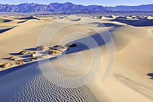 Ripples and Shadows in Sand Dunes, Death Valley, National Park