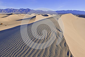 Ripples and Shadows in Sand Dunes, Death Valley, National Park