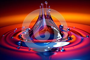 Ripples of Tranquility: Water Drop Abstract, Generative AI