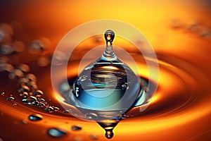 Ripples of Tranquility: Water Drop Abstract, Generative AI