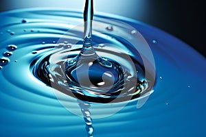 Ripples of Tranquility: Water Drop Abstract, Generative AI