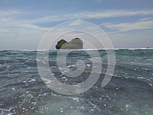 the ripples of the waves on the southern sea coast of Java Island