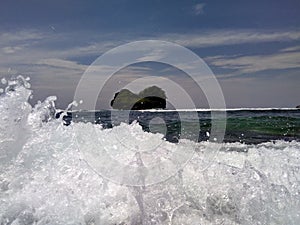 the ripples of the waves on the southern sea coast of Java Island