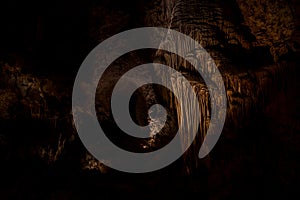 Rippling Formations Grow on The Wall in Carlsbad Caverns