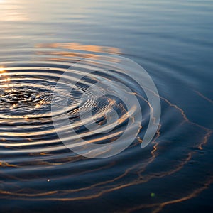 Rippling water surface with concentric circles