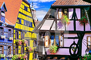Riquewihr in France -romantic medieval city on the Alsace wine r