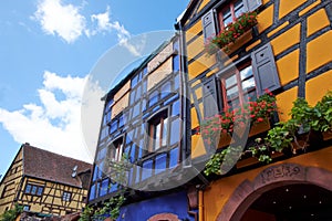 Riquewihr France, Window with flowers