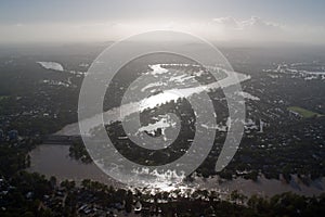 Risbane River Flood January 2011 Silhouette meande