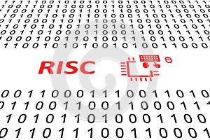 RISC concept binary code 3d
