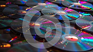 The rise of the compact disc CD in the 1980s which threatened to replace vinyl records photo