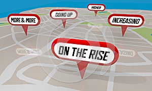 On the Rise Increasing Property Values Real Estate Map 3d Illustration