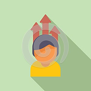 Rise new leader icon flat vector. Motivational speaker