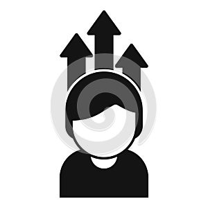 Rise new leader icon simple vector. Motivational speaker